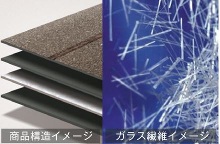 商品構造とガラス繊維イメージ